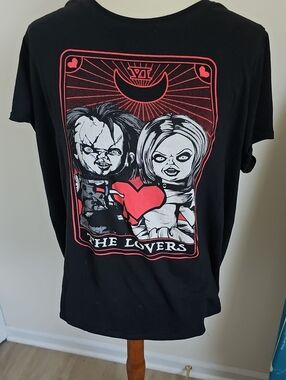 Chucky The Lovers Tarot Card Classic Fit Tee 2x EUC
